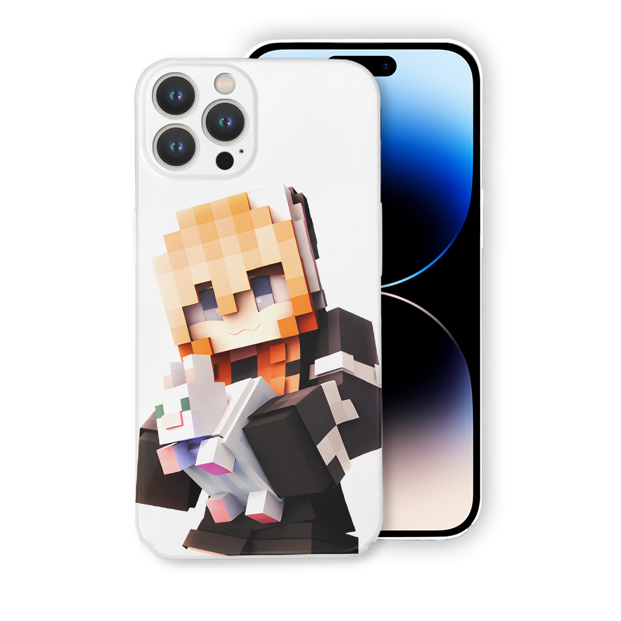 （画像用） マインクラフト ブロックの世界 Minecraft MC Block world 【iPhone 14シリーズ対応】ハードケース